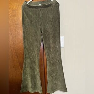 Aerie ribbed velvet flare pants